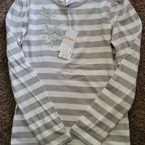 Gymboree Gray and White Striped Shirt